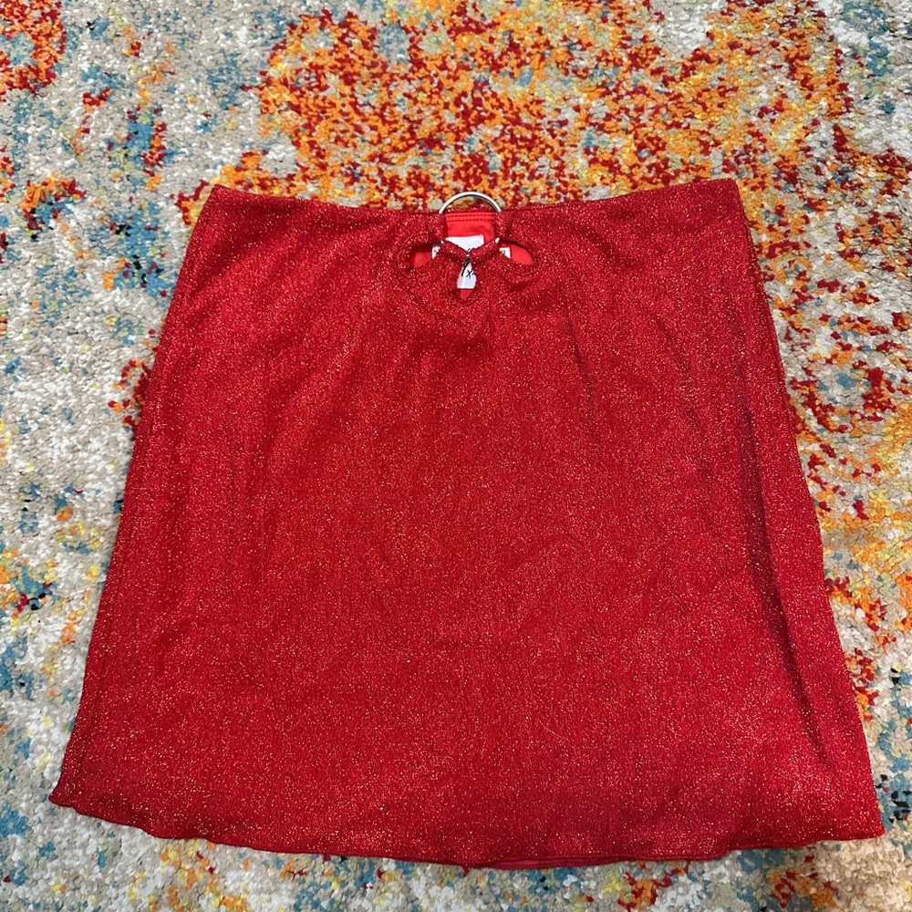 Princesses Polly Glittery Red Mini Skirt